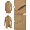 COOFANDY Mens Wool Blend Coat Winter Trench Coats Notched Lapel Collar Single Breasted Overcoat Classic Peacoat With Pockets(Camel)