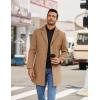 COOFANDY Mens Wool Blend Coat Winter Trench Coats Notched Lapel Collar Single Breasted Overcoat Classic Peacoat With Pockets(Camel)