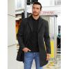 COOFANDY Mens Wool Blend Coat Winter Trench Coats Notched Lapel Collar Single Breasted Overcoat Classic Peacoat With Pockets(Dark Grey)