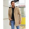 COOFANDY Mens Wool Blend Coat Winter Trench Coats Notched Lapel Collar Single Breasted Overcoat Classic Peacoat With Pockets(Khaki)