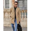 COOFANDY Mens Wool Blend Coat Winter Trench Coats Notched Lapel Collar Single Breasted Overcoat Classic Peacoat With Pockets(Khaki)