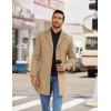 COOFANDY Mens Wool Blend Coat Winter Trench Coats Notched Lapel Collar Single Breasted Overcoat Classic Peacoat With Pockets(Khaki)