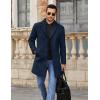 COOFANDY Mens Wool Blend Coat Winter Trench Coats Notched Lapel Collar Single Breasted Overcoat Classic Peacoat With Pockets(Navy)
