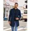 COOFANDY Mens Wool Blend Coat Winter Trench Coats Notched Lapel Collar Single Breasted Overcoat Classic Peacoat With Pockets(Navy)