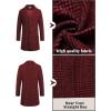 COOFANDY Mens Wool Blend Coat Winter Trench Coats Notched Lapel Collar Single Breasted Overcoat Classic Peacoat With Pockets(Red Plaid)