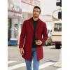 COOFANDY Mens Wool Blend Coat Winter Trench Coats Notched Lapel Collar Single Breasted Overcoat Classic Peacoat With Pockets(Wine Red)