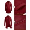 COOFANDY Mens Wool Blend Coat Winter Trench Coats Notched Lapel Collar Single Breasted Overcoat Classic Peacoat With Pockets(Wine Red)
