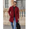 COOFANDY Mens Wool Blend Coat Winter Trench Coats Notched Lapel Collar Single Breasted Overcoat Classic Peacoat With Pockets(Wine Red)