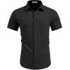 COOFANDY Mens Wrinkle Free Shirts 2025 Short Sleeve Casual Button Down Summer Dress Shirts(Black)