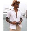 COOFANDY Mens Wrinkle Free Shirts 2025 Short Sleeve Casual Button Down Summer Dress Shirts(White)