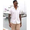 COOFANDY Mens Wrinkle Free Shirts 2025 Short Sleeve Casual Button Down Summer Dress Shirts(White)