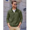COOFANDY Mens Zip Up Sweatshirt Mock Neck Quilted Jacket Casual Lightweight Sweater Jackets with Pocket(Army Green)
