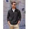 COOFANDY Mens Zip Up Sweatshirt Mock Neck Quilted Jacket Casual Lightweight Sweater Jackets with Pocket(Black)