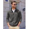 COOFANDY Mens Zip Up Sweatshirt Mock Neck Quilted Jacket Casual Lightweight Sweater Jackets with Pocket(Dark Grey)