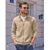COOFANDY Mens Zip Up Sweatshirt Mock Neck Quilted Jacket Casual Lightweight Sweater Jackets with Pocket(Khaki)