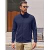 COOFANDY Mens Zip Up Sweatshirt Mock Neck Quilted Jacket Casual Lightweight Sweater Jackets with Pocket(Navy Blue)