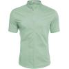COOFANDY Muscle Fit Dress Shirts for Men Banded Collar Casual Button Down Shirts(Light Green)