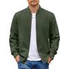 COOFANDY Men Bomber Jacket Lightweight Casual Windbreaker Zip Up Coat Fashion Stylish Fall Jackets with Pocket(Army Green)