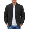 COOFANDY Men Bomber Jacket Lightweight Casual Windbreaker Zip Up Coat Fashion Stylish Fall Jackets with Pocket(Black)