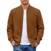 COOFANDY Men Bomber Jacket Lightweight Casual Windbreaker Zip Up Coat Fashion Stylish Fall Jackets with Pocket(Brown)