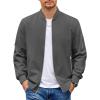 COOFANDY Men Bomber Jacket Lightweight Casual Windbreaker Zip Up Coat Fashion Stylish Fall Jackets with Pocket(Dark Grey)
