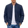 COOFANDY Men Bomber Jacket Lightweight Casual Windbreaker Zip Up Coat Fashion Stylish Fall Jackets with Pocket(Navy)