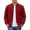 COOFANDY Men Bomber Jacket Lightweight Casual Windbreaker Zip Up Coat Fashion Stylish Fall Jackets with Pocket(Wine Red)