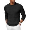COOFANDY Men Dress Crewneck Sweater Pullover Knit Long Sleeve Casual Slim Fit Sweater(A-black)