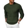 COOFANDY Men Dress Crewneck Sweater Pullover Knit Long Sleeve Casual Slim Fit Sweater(Army Green)