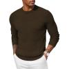 COOFANDY Men Dress Crewneck Sweater Pullover Knit Long Sleeve Casual Slim Fit Sweater(Brown)