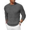 COOFANDY Men Dress Crewneck Sweater Pullover Knit Long Sleeve Casual Slim Fit Sweater(Dark Gray)