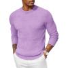 COOFANDY Men Dress Crewneck Sweater Pullover Knit Long Sleeve Casual Slim Fit Sweater(Purple)