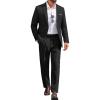 COOFANDY Men Suits Classic Fit 2 Piece Suit Set One Button Casual Blazer Wedding Bussiness Suit Separates(Black)