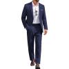 COOFANDY Men Suits Classic Fit 2 Piece Suit Set One Button Casual Blazer Wedding Bussiness Suit Separates(Dark Blue)