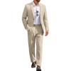 COOFANDY Men Suits Classic Fit 2 Piece Suit Set One Button Casual Blazer Wedding Bussiness Suit Separates(Light Khaki)
