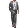 COOFANDY Men Suits Classic Fit 2 Piece Suit Set One Button Casual Blazer Wedding Bussiness Suit Separates(Linen Gray)