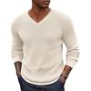COOFANDY Men V Neck Dress Sweater Knit Long Sleeve Casual Slim Fit Pullover Sweater(Apricot)