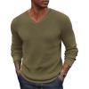 COOFANDY Men V Neck Dress Sweater Knit Long Sleeve Casual Slim Fit Pullover Sweater(Army Green)