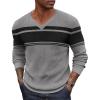 COOFANDY Men V Neck Dress Sweater Knit Long Sleeve Casual Slim Fit Pullover Sweater(Black & Heather Grey)