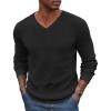 COOFANDY Men V Neck Dress Sweater Knit Long Sleeve Casual Slim Fit Pullover Sweater(Black)