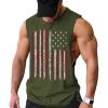 COOFANDY Men Workout Tank Top 2 Pack Gym Bodybuilding Sleeveless Muscle T Shirts(Army Green Flag)