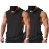 COOFANDY Men Workout Tank Top 2 Pack Gym Bodybuilding Sleeveless Muscle T Shirts(Black/Black(2pcs))