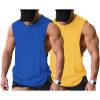 COOFANDY Men Workout Tank Top 2 Pack Gym Bodybuilding Sleeveless Muscle T Shirts(Blueyellow)