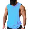 COOFANDY Men Workout Tank Top 2 Pack Gym Bodybuilding Sleeveless Muscle T Shirts(Light Blue(1pcs))