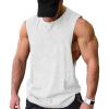 COOFANDY Men Workout Tank Top 2 Pack Gym Bodybuilding Sleeveless Muscle T Shirts(White(1pcs))