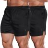 COOFANDY Men’s 2 Pack Gym Workout Shorts Quick Dry Athletic Shorts 5 Inch Lightweight Sports Running Shorts with Pockets(Black/Black)