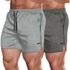 COOFANDY Men’s 2 Pack Gym Workout Shorts Quick Dry Athletic Shorts 5 Inch Lightweight Sports Running Shorts with Pockets(Dark Gray/Grey)