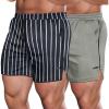 COOFANDY Men’s 2 Pack Gym Workout Shorts Quick Dry Athletic Shorts 5 Inch Lightweight Sports Running Shorts with Pockets(Grey/Black & White Stripe)