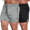 COOFANDY Men’s 2 Pack Gym Workout Shorts Quick Dry Athletic Shorts 5 Inch Lightweight Sports Running Shorts with Pockets(Grey/Black)