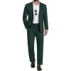 COOFANDY Mens 2 Piece Suit Slim Fit 2 Button Formal Jacket Suits Pants Set for Wedding Business Prom(Green)